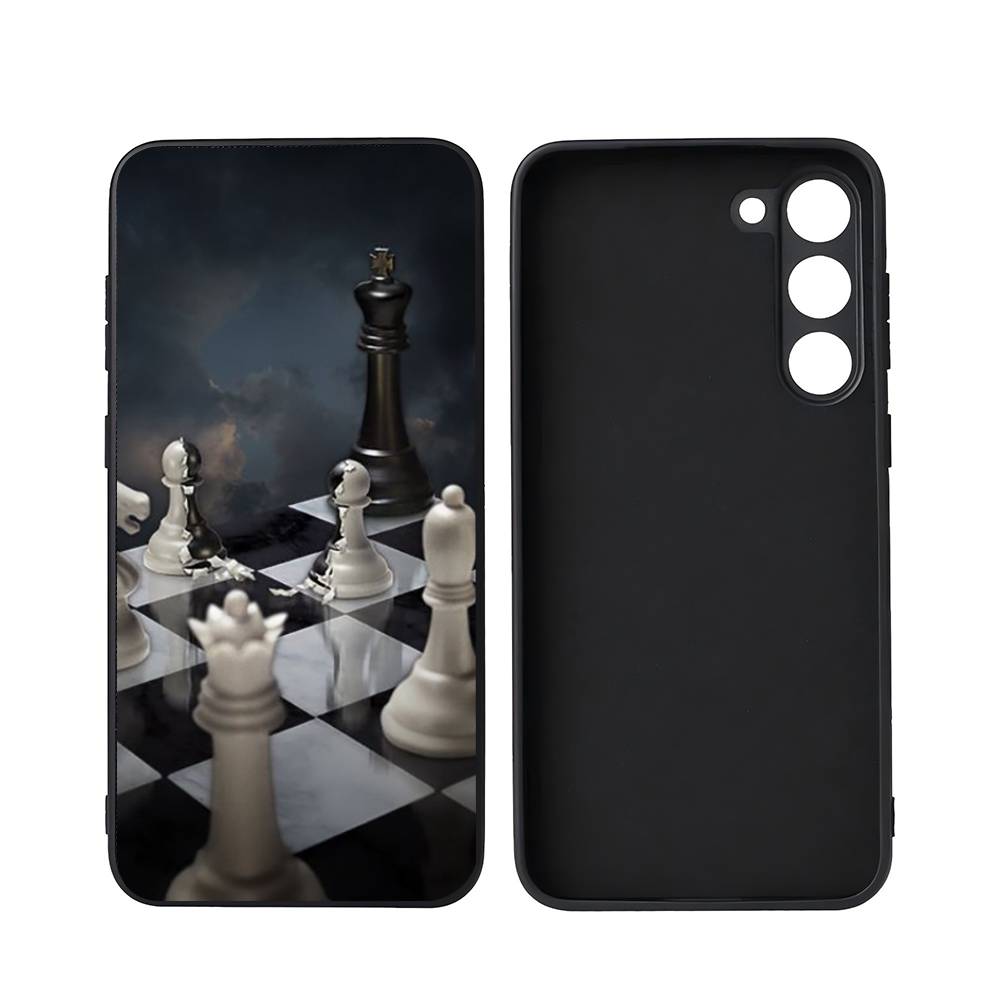 CHESS CHECK MATE For Samsung Galaxy S25 S24 S23 Ultra S22 S21 Plus S20 Black Soft Silicone Protective Case