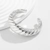 Fashion Irregular Cuff Polished Pleated Bracelet Set Light Luxury Style Commuter Party Forwoman