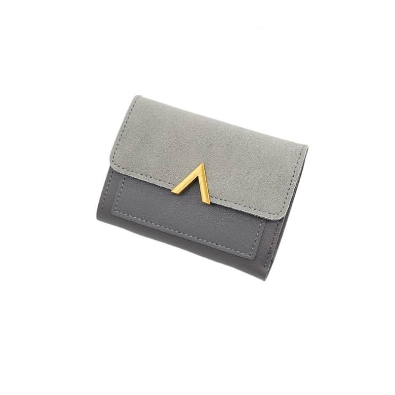 Fashionable Korean-style Women's Wallet With Metal Elements, 2 Folds And Convenient Cover-opening Design