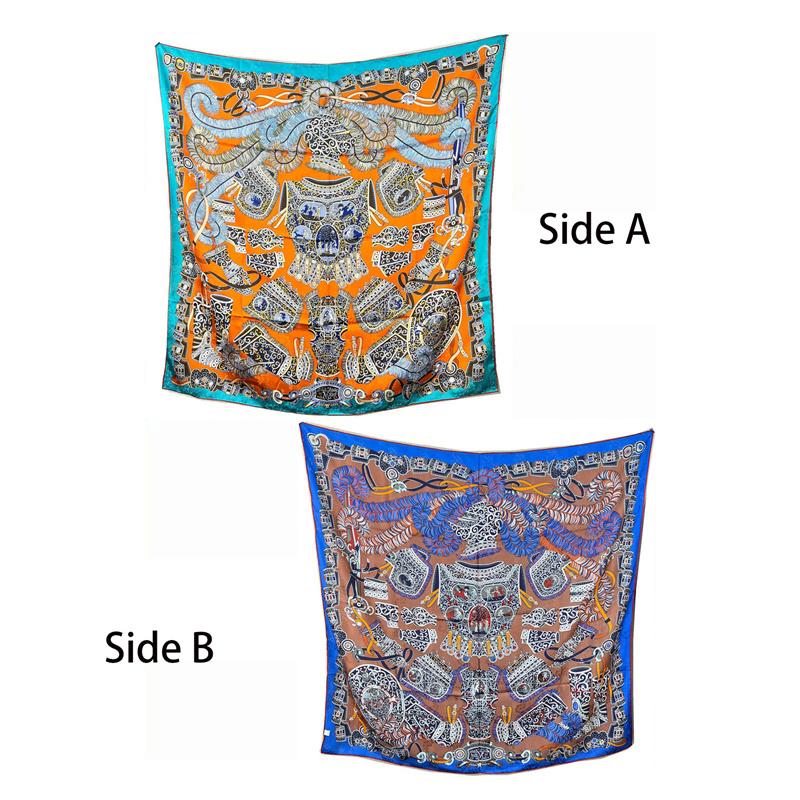 106*106cm 100% Maulbeerseide Hochwertiger doppelseitiger quadratischer Schal Schal Halstuch