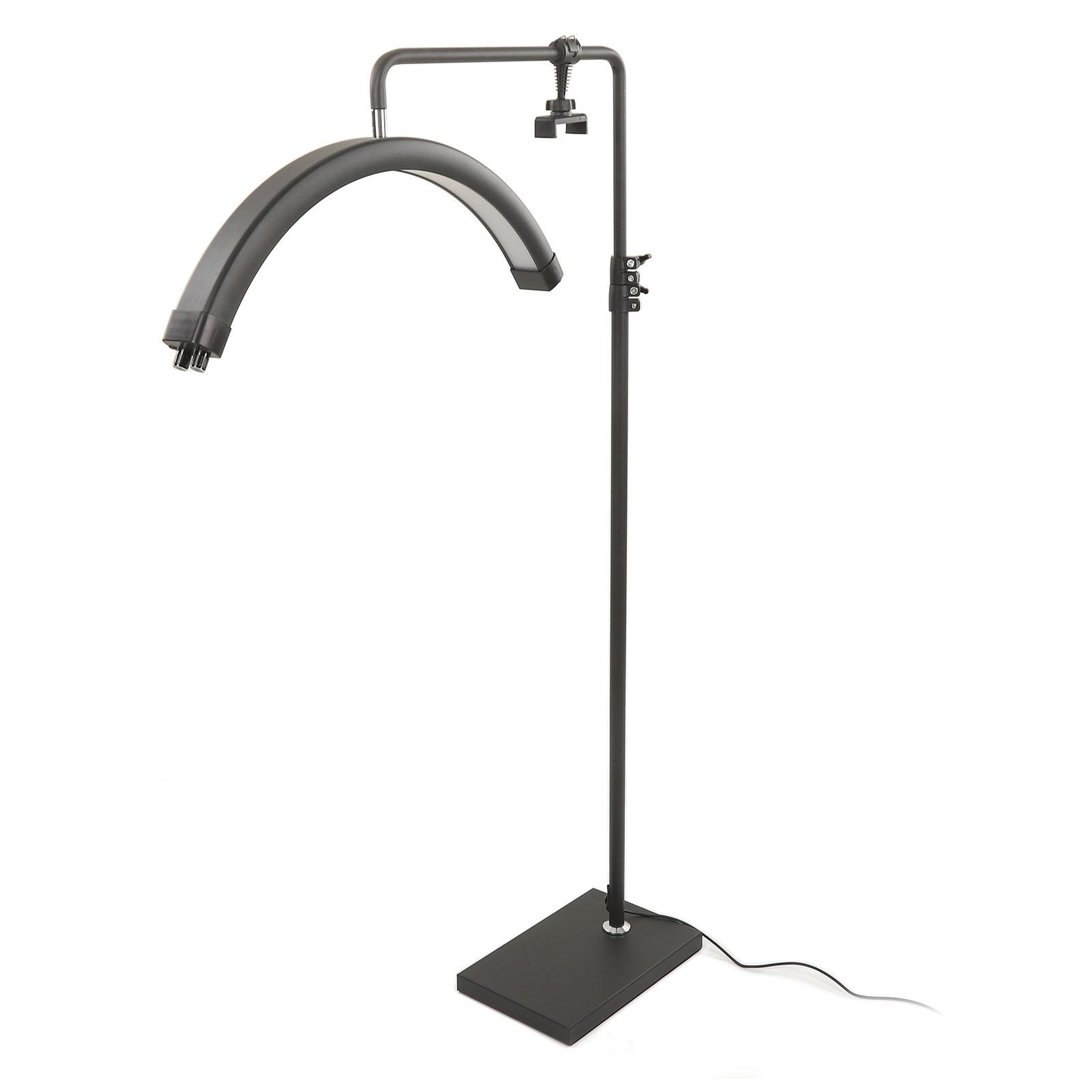 

23-дюймовый 40 Вт светодиодный напольный светильник для красоты ресниц 2700K до 5600K черный полумесяц нейл-арт брови татуировка EU Plug