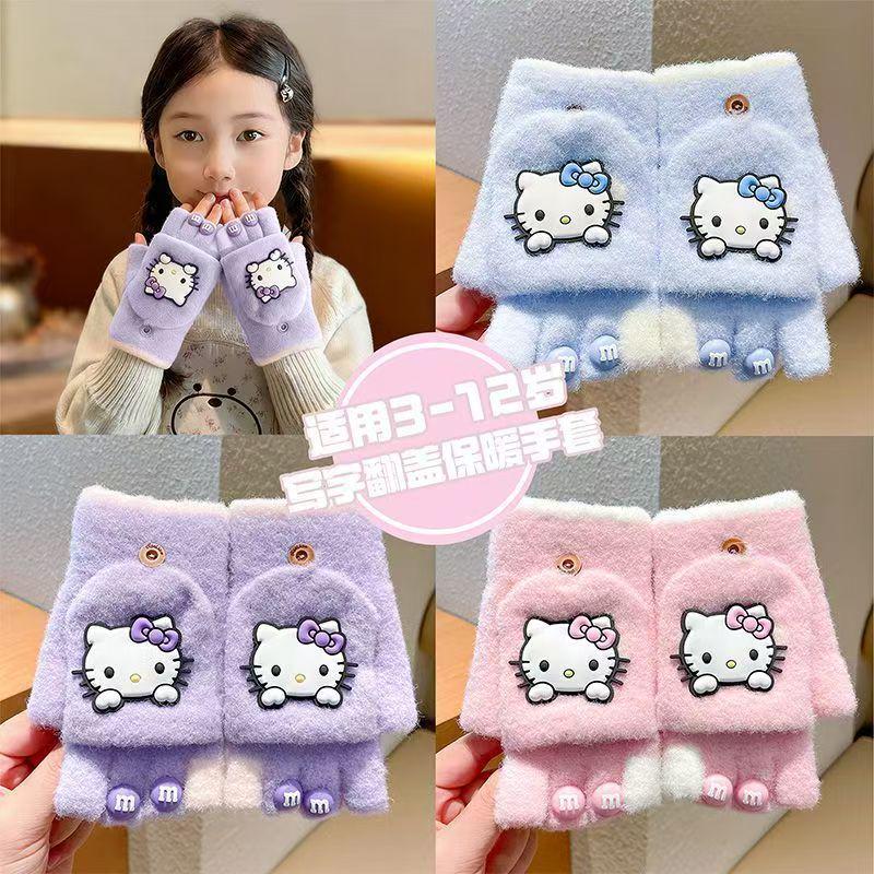 Hello Kitty Winddichte Winterhandschuhe für Jungen & Mädchen - Warmes Fünf-Finger-Design für Schulkinder