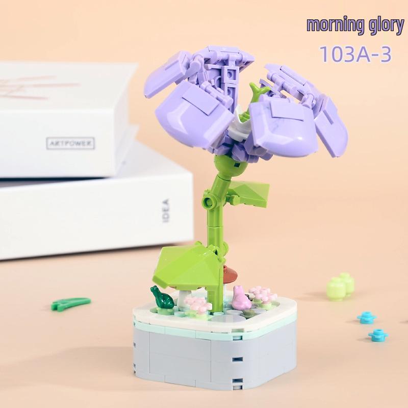 Educational Sunflower & Hibiscus Building Blocks Ornament - Teacher's Day Gift