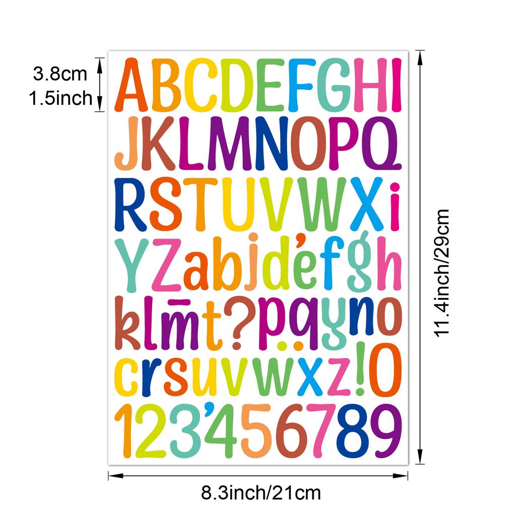 1.5-inch Letter Sticker Multicolor English Alphanumeric Combination Holiday Gift Decoration Waterproof Letter Sticker