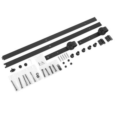 6ft Barn Sliding Wood Door Hardware Steel Slide Rail Antique Track Black