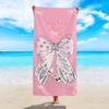1pc customized name bow beach towel, can print your name. Suitable for beach swimming pools and beach vacation bathrooms.