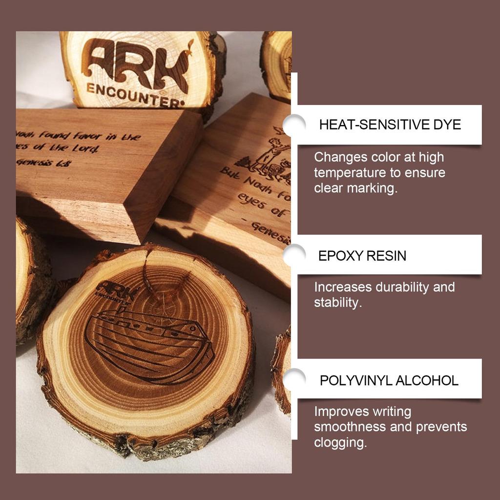 JUE FISH Wood-Burning Marker Pen for Handmade Wooden Coasters and Cutting Boards