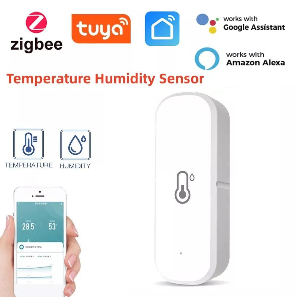 1-4PCS Tuya Zigbee/Cozylife WiFi Temperature Humidity Sensor Real-Time Remote Monitoring App Voice Alerts Alexa Google Assistant