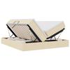 Storage Bed with Mattress Cream 180 X 200 Cm Polyester