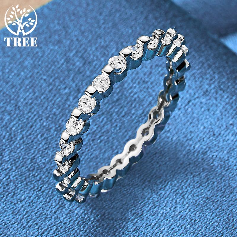 925 Sterling Silver Full AAA Zircon Ring Jewelry