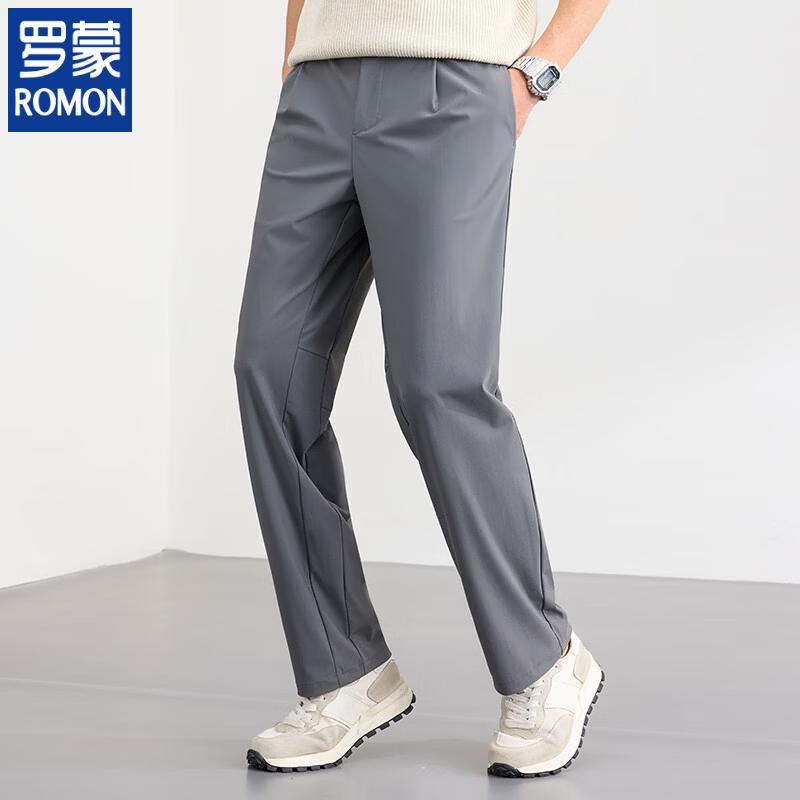 ROMON Men s Elastic Waist Business Casual Trousers 2XL