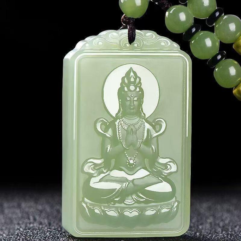 Hetian White Jade Guanyin Pendant - Ethnic Style Sweater Chain Accessory Standard