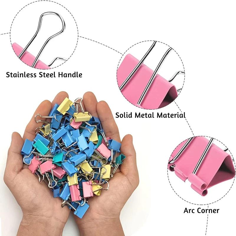50pcs Metal Binder Clips Colorful File Paper Clip Mini 15mm Used For Books Stationery Clip School Office Supplies