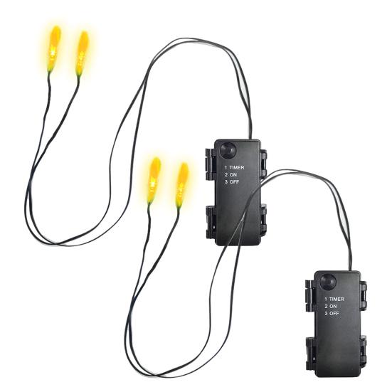 Luzes de Cordão de LED Brilhantes com Temporizador Luzes de Olho de LED Fantasmagóricas Iluminação de Halloween à Prova de Intempéries para Máscaras Caveiras Adereços