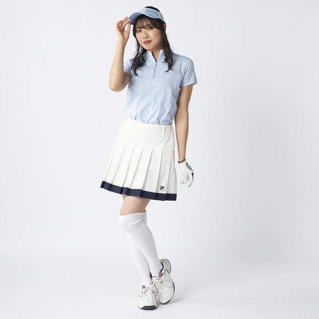 FILA GOLF Women's Pleated Golf Skirt Water-Repellent Stretch Athletic Skort with Inner Pants White 755361