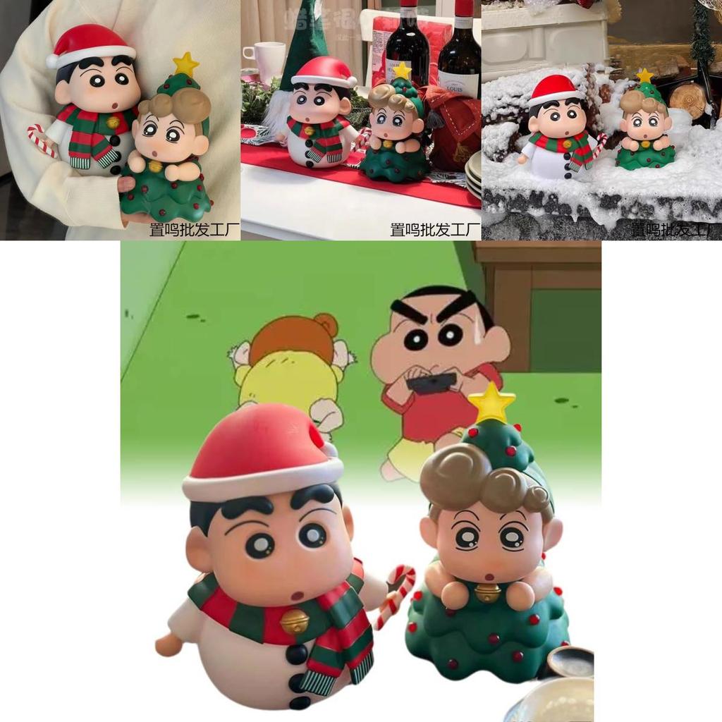 Adorable Crayon Shinchan Christmas Snowman Character Figurine For Desktop Decoration
