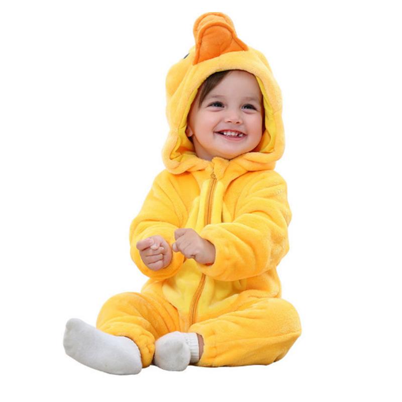 Baby Onesies animal Pajamas Duck Panda Romper Soft Flannel Jumpsuit