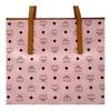 MCM Pink Visetos Leather Large Tote Bag with Gold Hardware for Daily Use