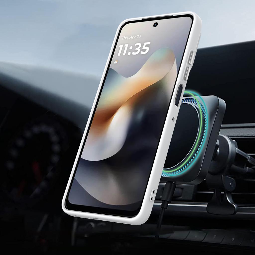 Dla Motorola Edge 70 5G/moto X70 Air Magnetyczne Etui Obrotowy Pierścień Podpórka Tylna Pokrywa z TPU + PC