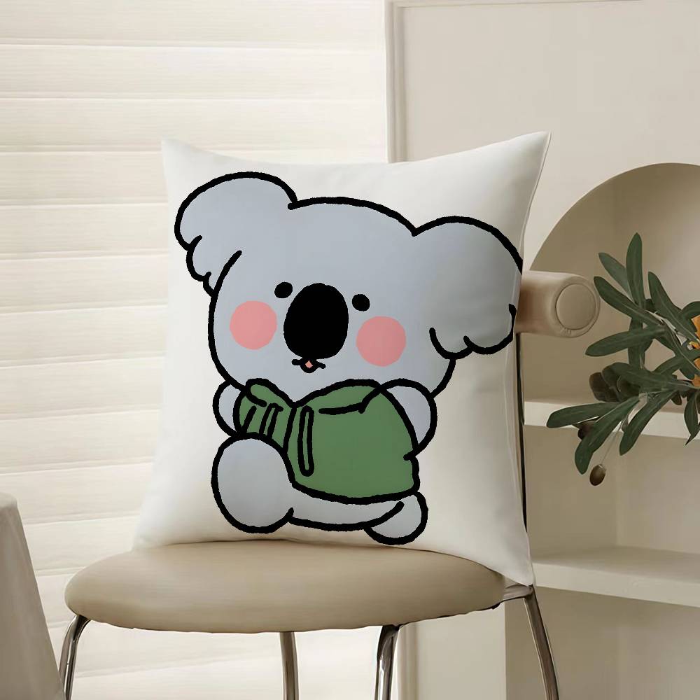 Small Animal Cartoon Happy Sports Pillow Case Comfort Sofa Bed Silky Elegant Invisible Zipper Decorative Cushion Cover