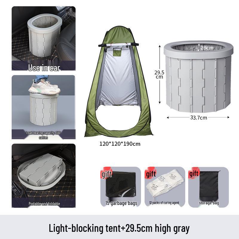 Portable Odor-Proof Folding Toilet for Vehicle, Camping, and Outdoor Emergencies