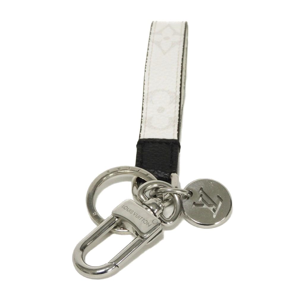 Used 12564 Porte Cle Dragone M82379 7950 Current LV logo key ring bag charm Monogram Eclipse White Men's from Japan