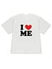 I Love Me Printed Tshirt Simple Text Comfortable Home Clothes Round Neck Unisex Daily Wear