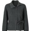 Shop   Women S High Neck Covered Button Tie Stretch Cardigan Cream It Wcd260110
