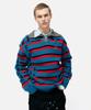 ADSB ANDERSSON BELL Stripe Jacquard Half Zip-Up Sweater Atb1331M(Blue/Red)