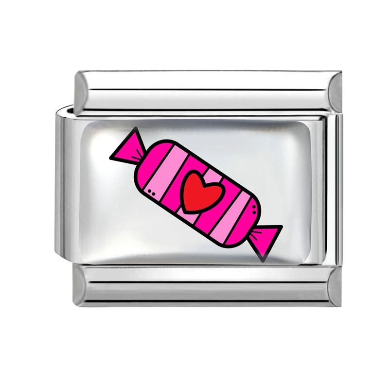Sweet DIY Making Pink Y2K Italian Charm Bracelet Flowers Lips Bow Heart Eyes Music Bead Fit 9mm Stainless Steel Fashion Jewelry