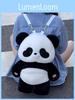 Plush Panda Backpack For Girls Soft Cartoon School Bag With Zipper Pocket