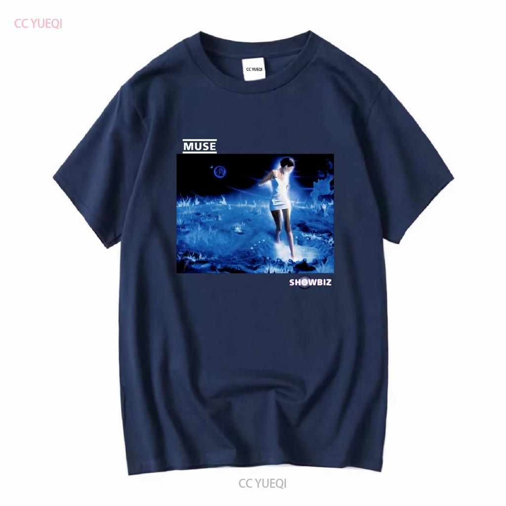 MUSE Showbiz T Shirt  Cotton Black Men Full Size S To 3XL HC2204 Long Sleeves Vintage Washed Stretched Graphic Versatile