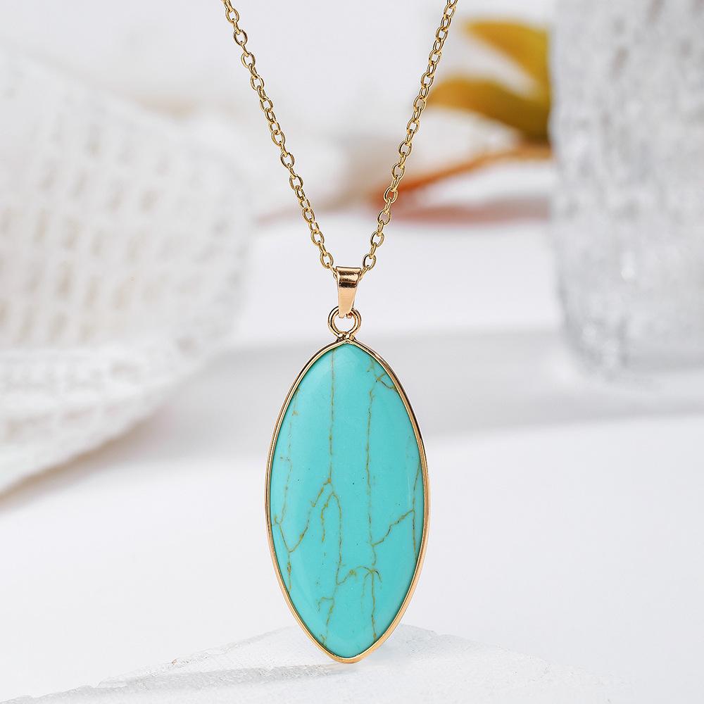 Natural Crystal Pendant, Pink Crystal, Turquoise Necklace, Minimalist Collarbone Chain, Bohemian Jewelry