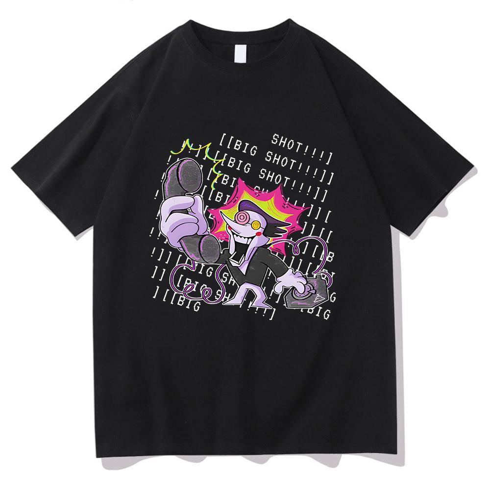 Мерч Deltarune Футболки Футболка Spamton BIG SHOT Модная Летняя С Круглым Вырезом С Коротким Рукавом Женская Мужская Хлопковые Футболки XS