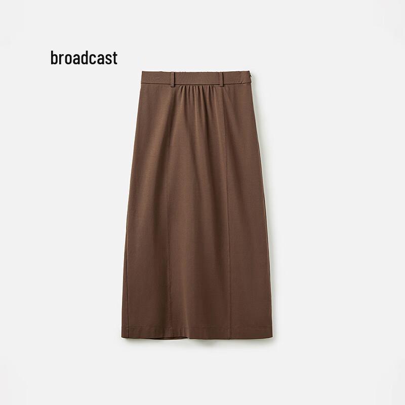 Broadcast Women's Khaki Slit Midi Skirt