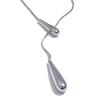 Yhpup 55+5cm Stainless Steel Water Drop Long Adjustable Necklace Pendant Gold & Platinum PVD Plated Charm Versatile Jewelry Gift