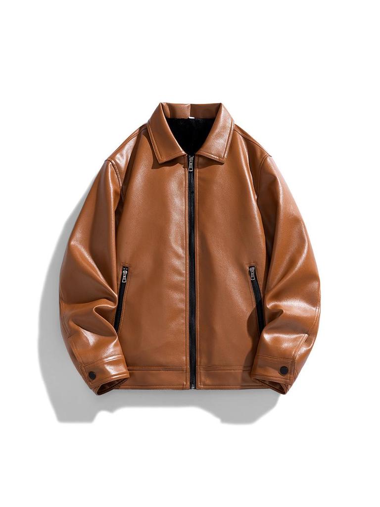 Men's PU Leather Motorcycle Jacket - Spring & Autumn Casual Style