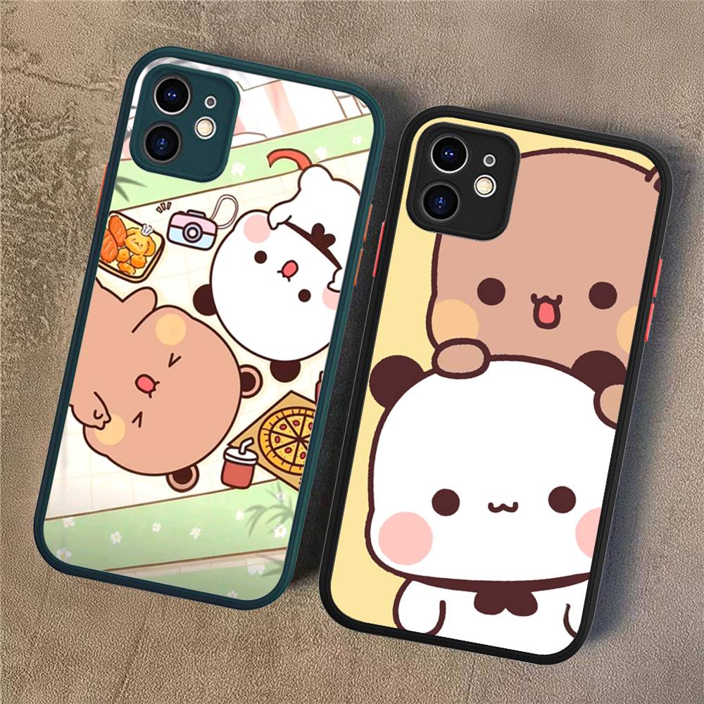 Custodia per Telefono con Personaggi Bubu e Dudu Per IPhone 16e 16 15 14 13 12 11 Pro Max X XS Max Plus Opaca Trasparente