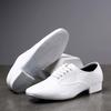Scarpe da ballo in vera pelle quadrate da uomo ventilate scarpe da ballo suola morbida scarpe da ballo sociale sneakers in pelle per ballo latino pieghettate