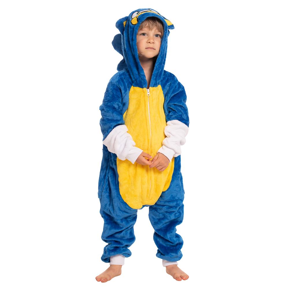 Piżama dla dzieci dziecięca kigurumi onesie kostium sonic niebieski 105-115