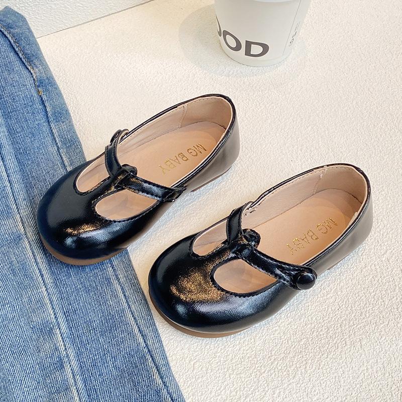 Children Casual Shoes T-tied Girls Leather Shoes Fashion Retro Princess Baby Ballet Dance Shoes Kids Girl School Footwear G06201