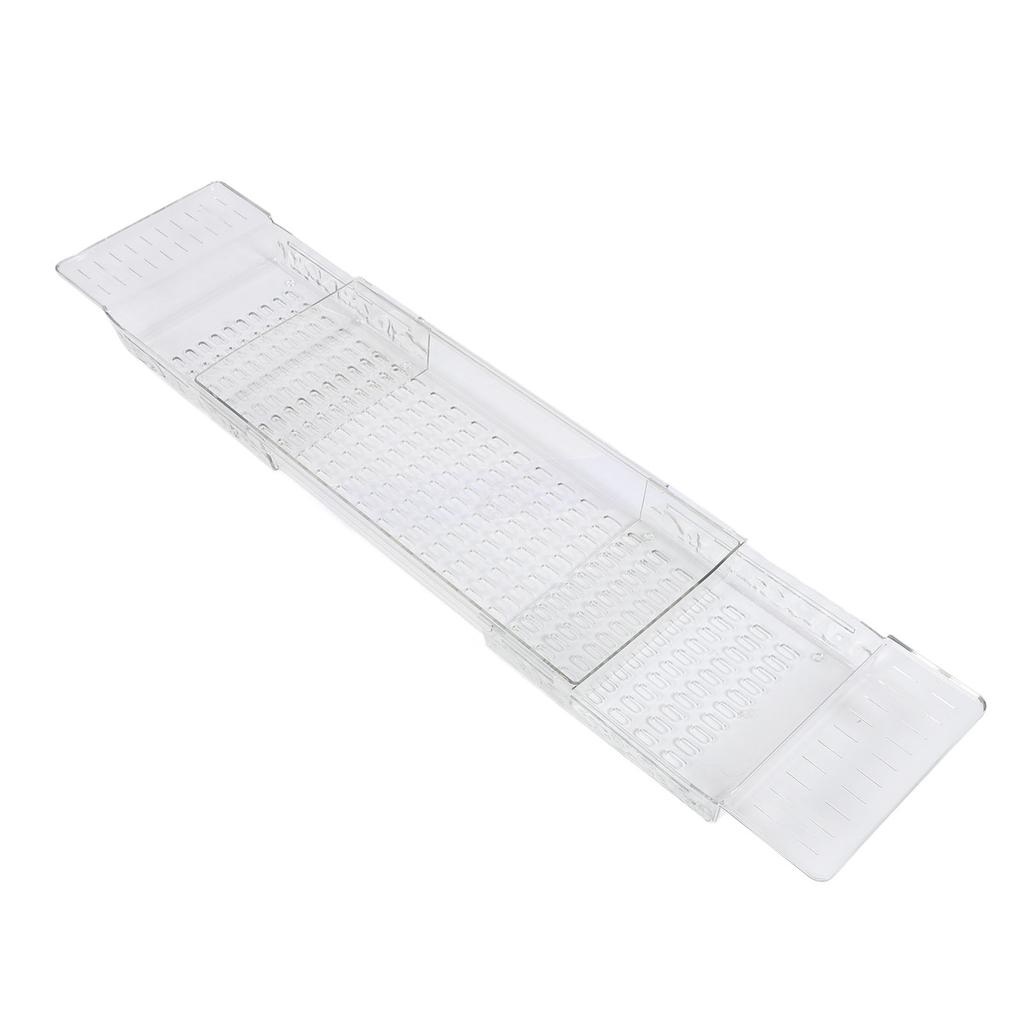 Bathtub Tray Multifunctional Drain Bath Shelf PET Retractable Bathtub Storage Rack for Bathroom