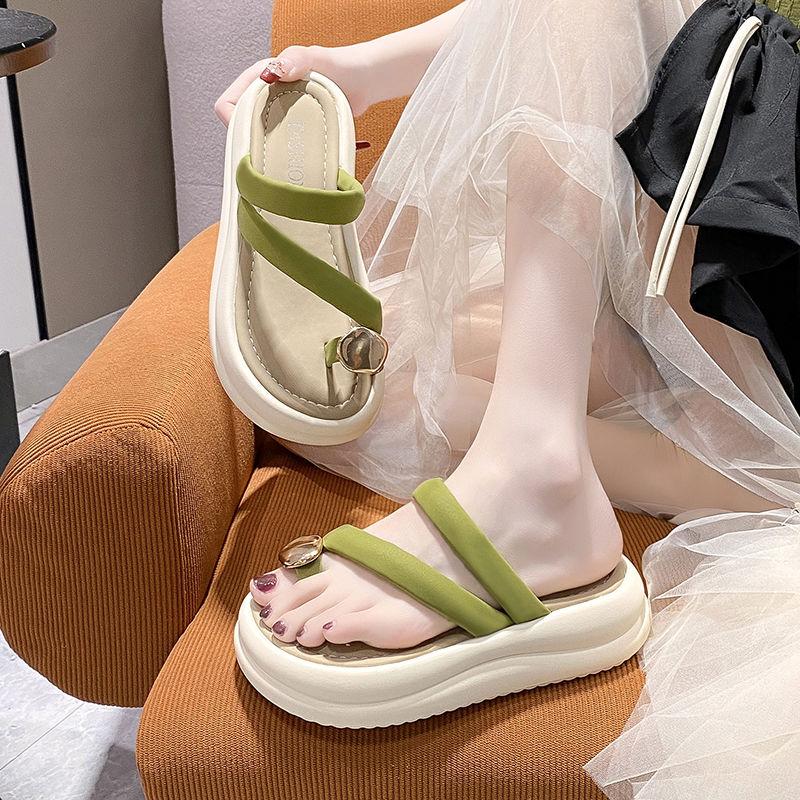 Outside Platform Shoes Casual 2025 Trend New Collection Slides On Offer Korea Style Luxury Women's Slippers and Ladies Sandals
