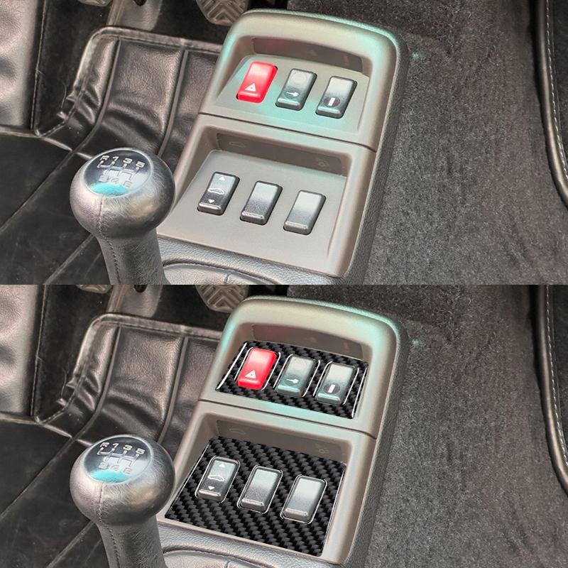 2 Pièces Pour 1989-1997 Porsche 911 Autocollants Fibre de Carbone Bouton de Levier de Vitesse de Voiture Cache Garniture Cadre Accessoires Intérieurs