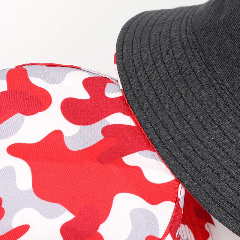 Women's Camouflage Dual-Sided Bucket Hat, Double-Sided Wearable Fisherman Cap for Outdoor Leisure and Vacation