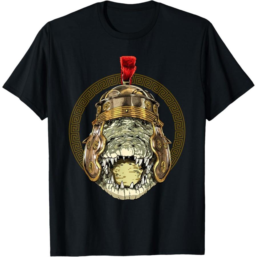 Крокодил Римский Шлем Центурион Легионер Любитель Аллигаторов Футболка(1) XXXXXL чёрный