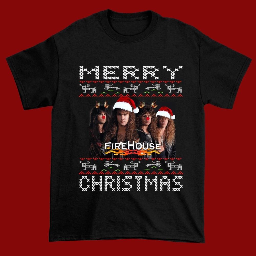 

FireHouse Band Merry Christmas Funny Shirt Black All size Unisex Shirt BT2023 Unisex T-Shirt XL