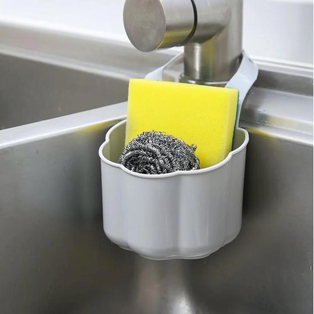 Stand Sink Sponge Holder Bathroom Kitchen Faucet Sponge Soap Sundries Hanging Drain Rack Sink Accessories Organizer