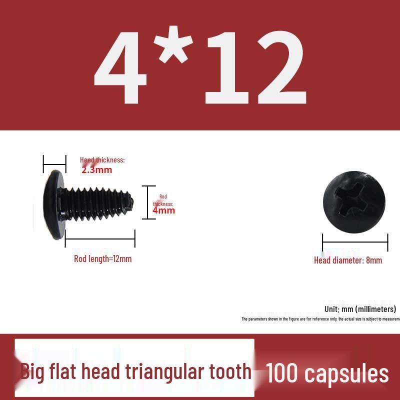 Hardened M4 Triangular Thread Phillips Self-Tapping Mushroom Head Wood Screw