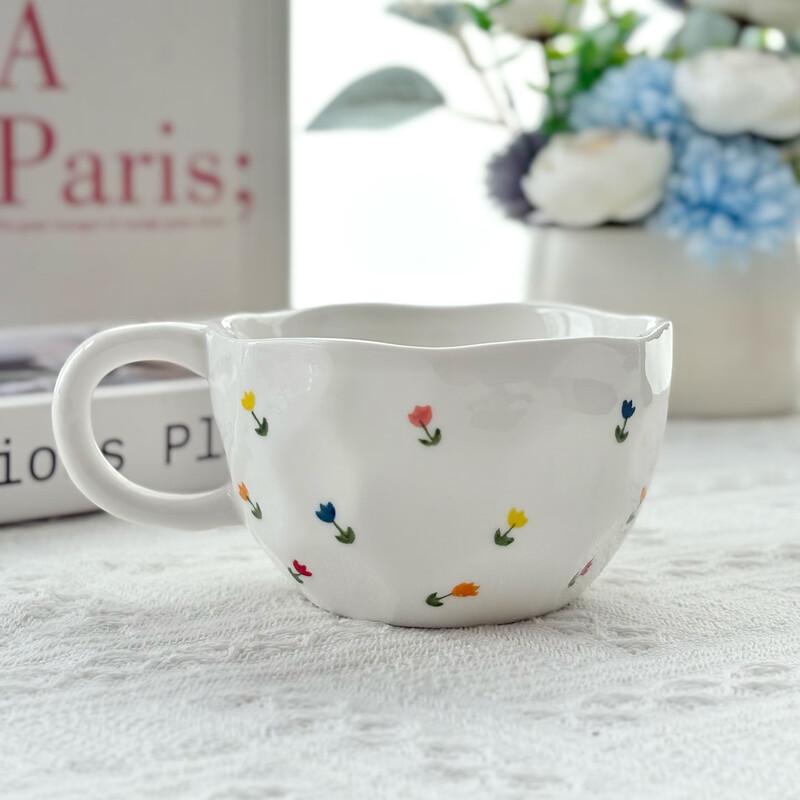 Набор керамических кофейных чашек «Тюльпан» ручной росписи